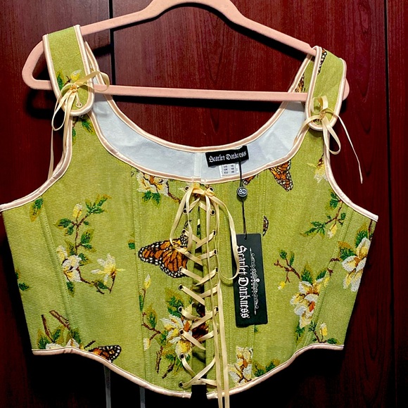 Scarlet Darkness Corset Tops for Women Renaissance Lace Up Floral - Picture 1 of 8